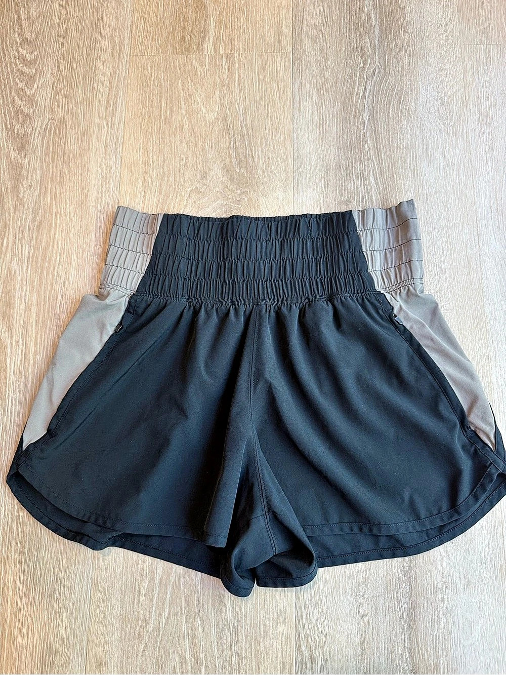 YPB motionTEK Athletic Shorts in Black & Taupe Medium